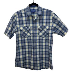 Pendleton Blue Plaid Tracker Button Up Shirt Size S